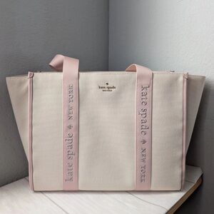 NWT Kate Spade KG765 Kip Large Canvas Tote In Rose Smoke Multi
